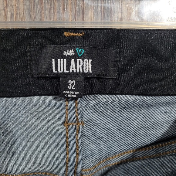Lularoe Tummy Control Distressed Ankle Jeans Size 32 x 26.5 High Rise Dark Wash - Picture 8 of 10